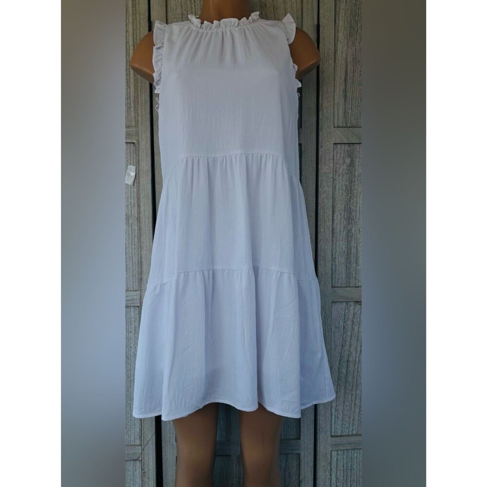 Lola Grace white sleeveless tiered mini dress